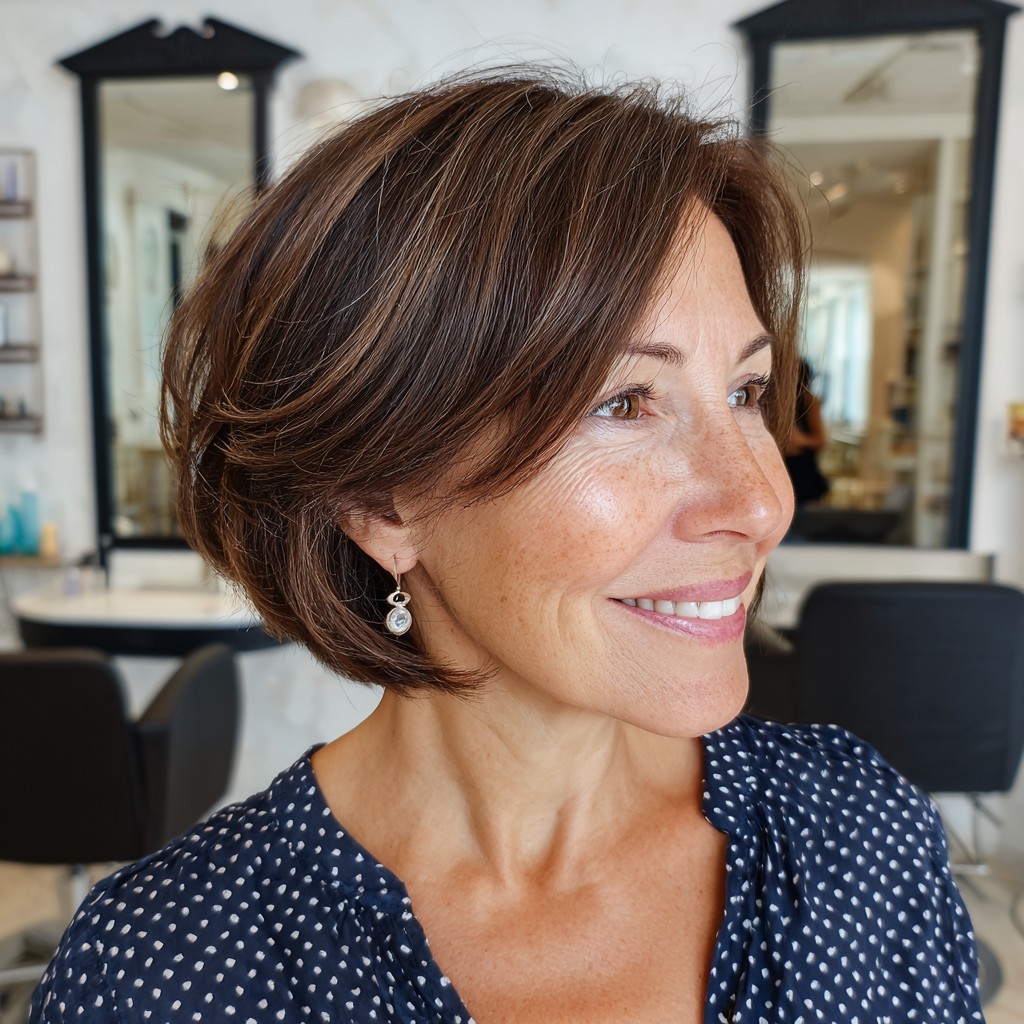 Chic Textured Bob with Subtle Face-Framing Layers