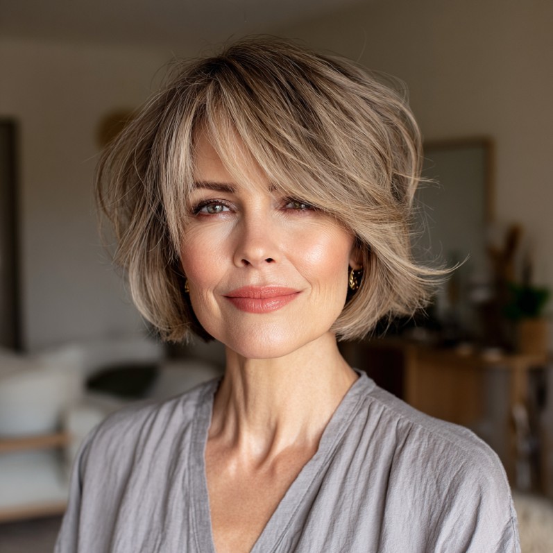 Chic Textured Bob with Subtle Layers
