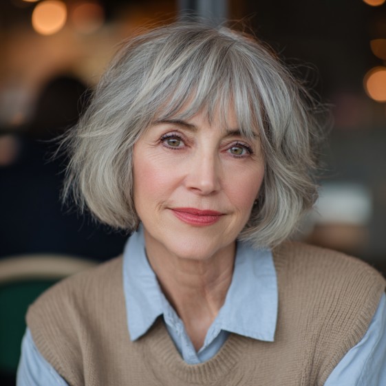 Chic Textured Bottleneck Bob with Soft Volume