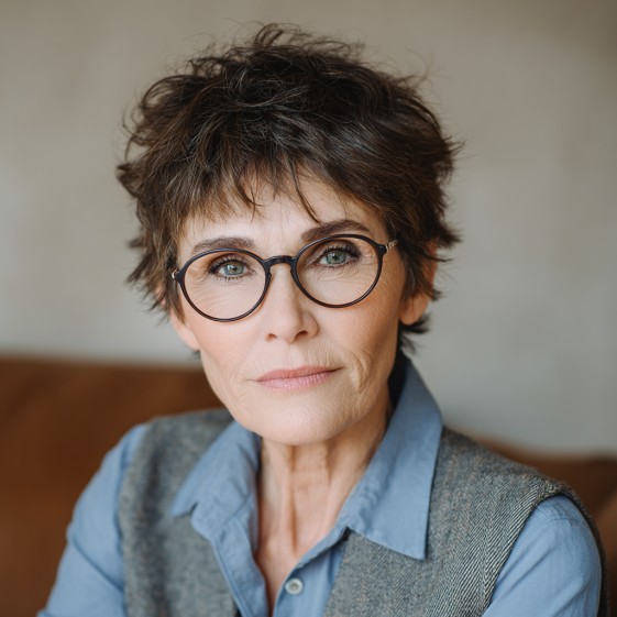 Chic Textured Crop with Light Brown Highlights