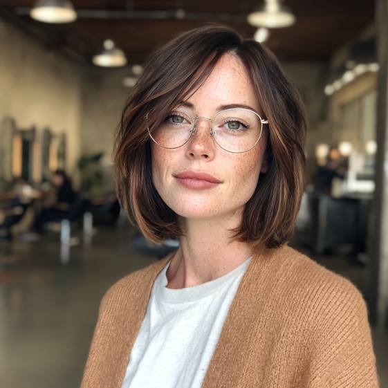 Chic Textured Midi Bob with Soft Waves