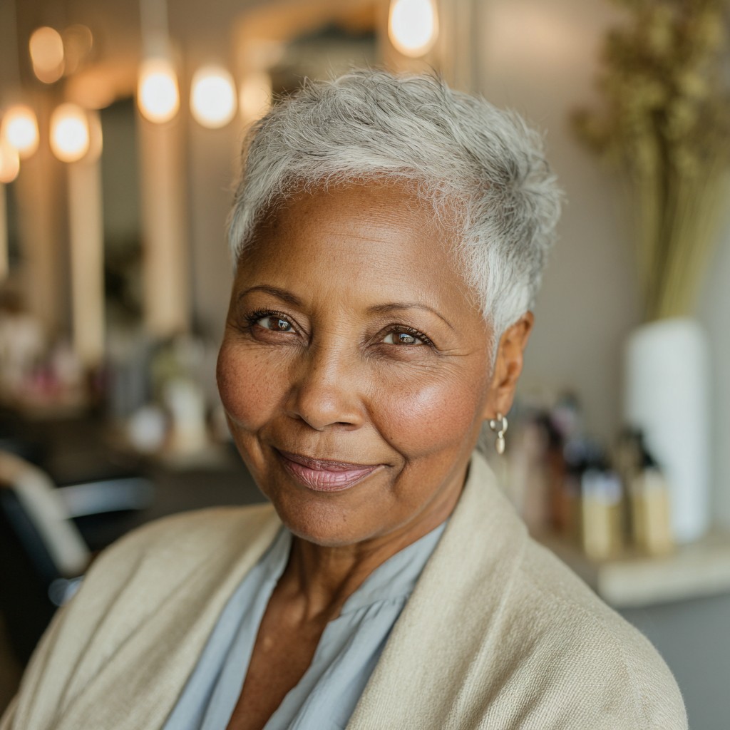 Chic Textured Pixie Cut with Subtle Highlights