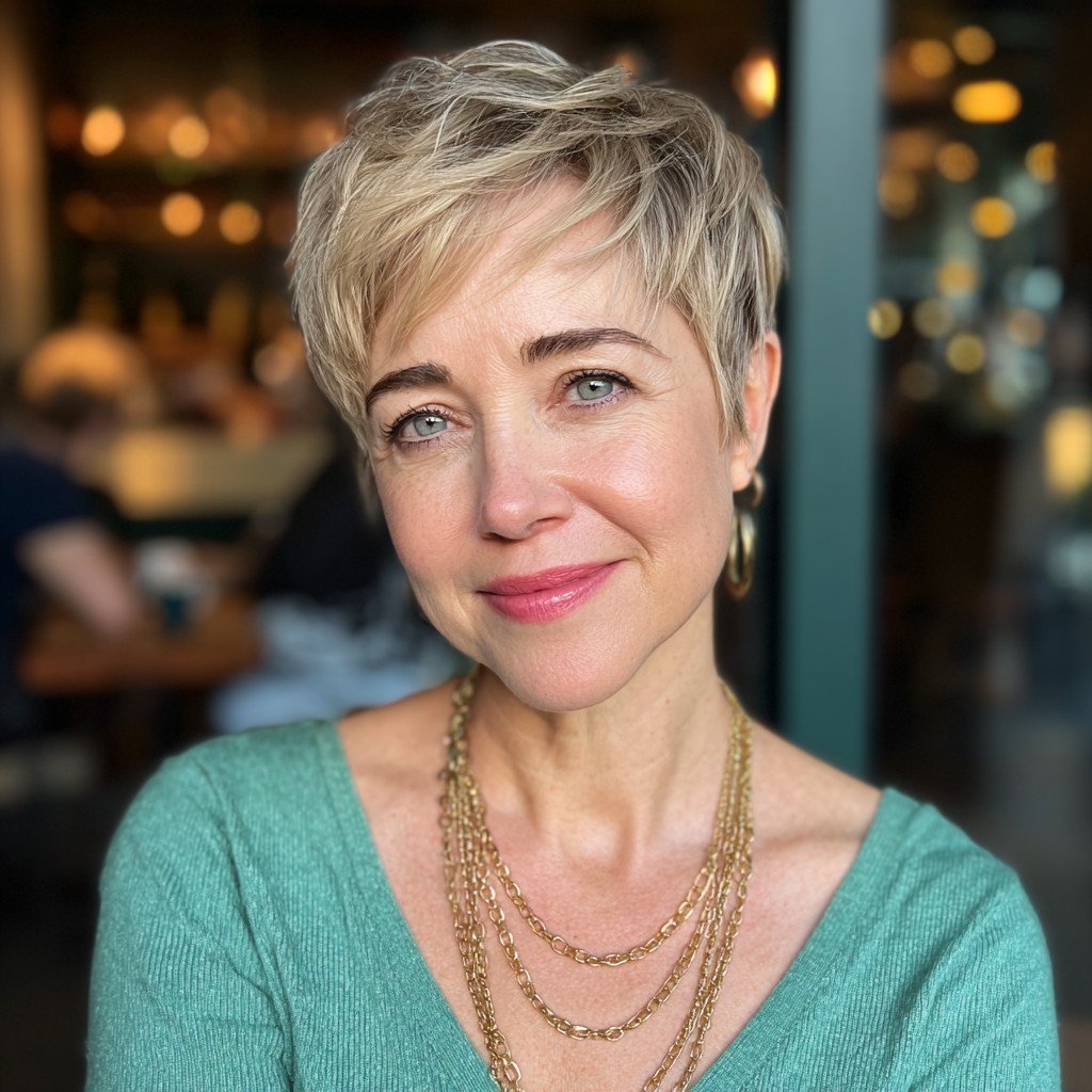 Chic Textured Pixie with Subtle Layers