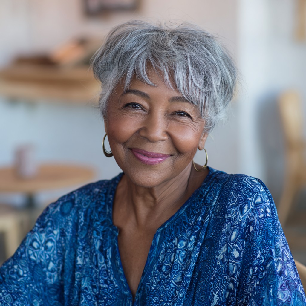 Chic Textured Silver Pixie Cut