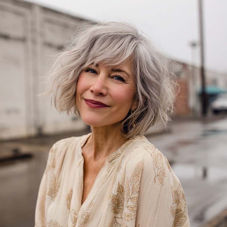 Chic Wispy Shattered Bob with Gentle Movement