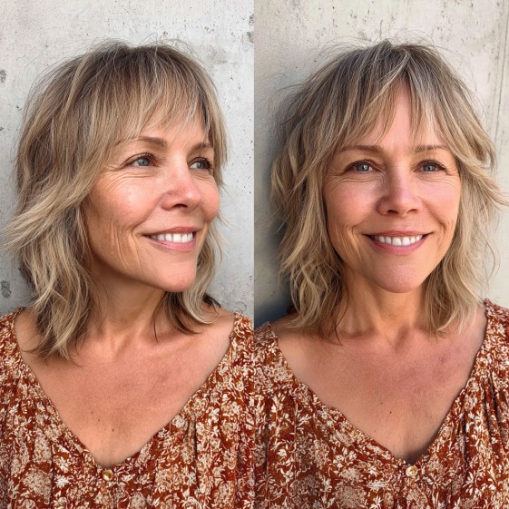 Choppy Layered Cut with Flipped Ends for Fine Hair