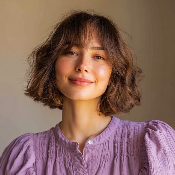 Choppy Midi Bob with Soft Textured Layers
