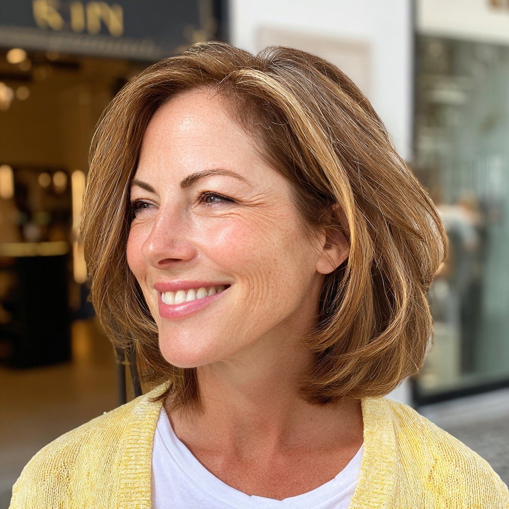 Effortlessly Chic Soft Layered Lob