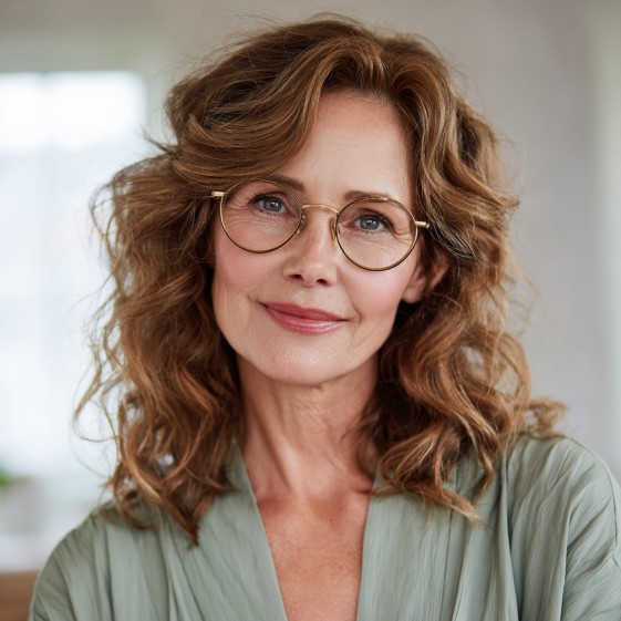 Effortlessly Curly Layers with Light Brown Highlights