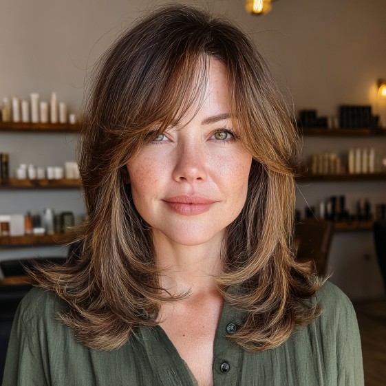Effortlessly Layered Soft Flipped Cut for Fine Hair