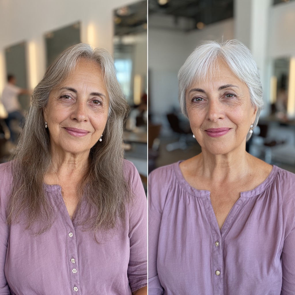 Elegant Short Silver Shag with Soft Layers