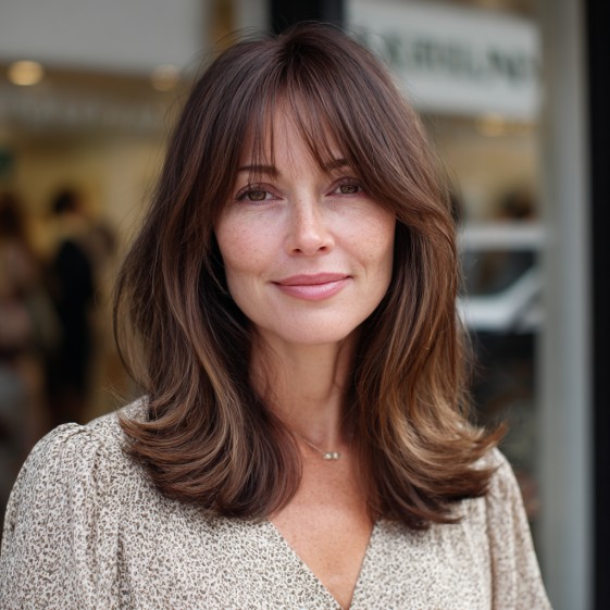 Modern Layered Cut with Soft Face-Framing Bangs