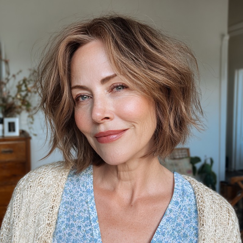 Modern Shattered Bob with Soft Textured Layers