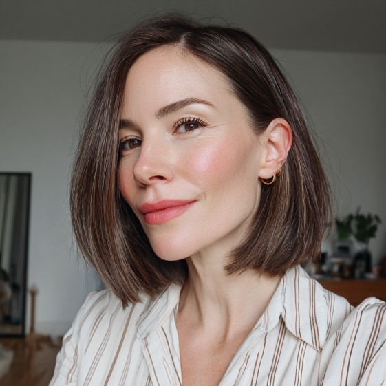 Modern Sleek Midi Bob with Subtle Texture