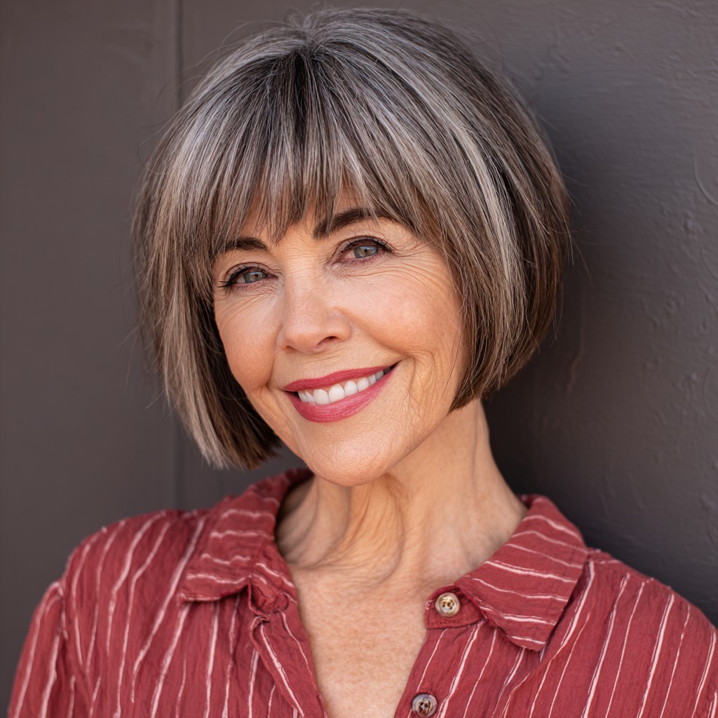 Modern Textured Bob with Chic Bangs