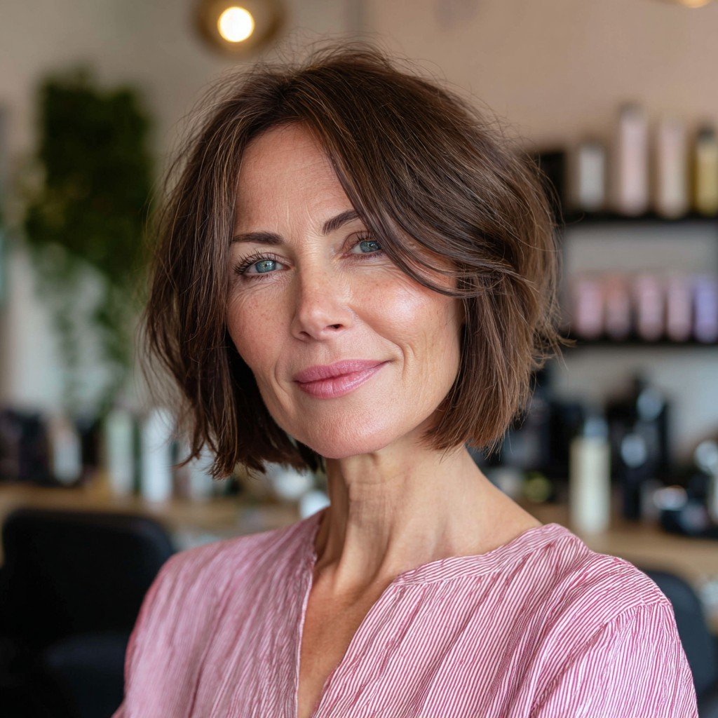Modern Textured Bob with Subtle Waves