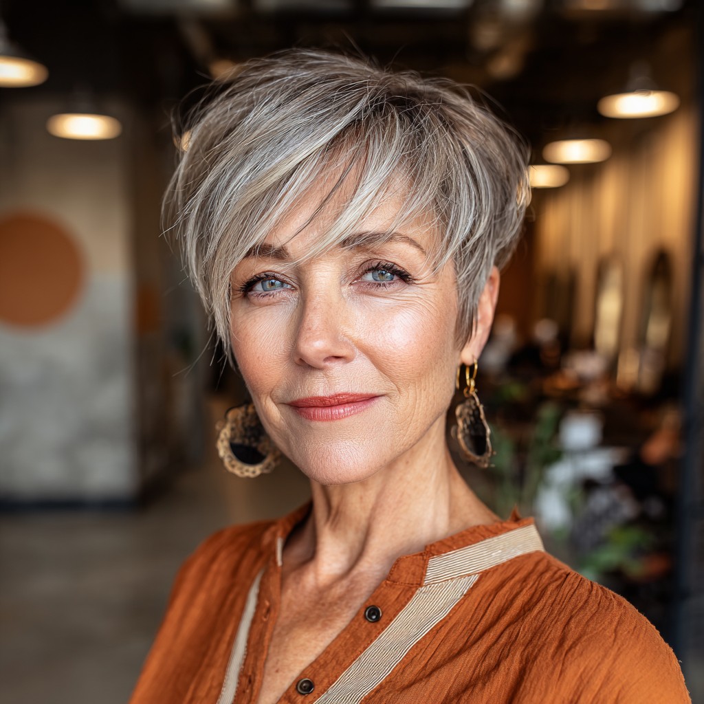 Modern Textured Short Pixie Cut with Wispy Layers