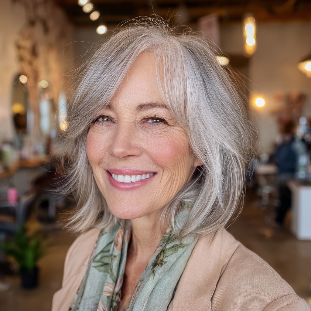 Soft Feathered Bob with Subtle Layers
