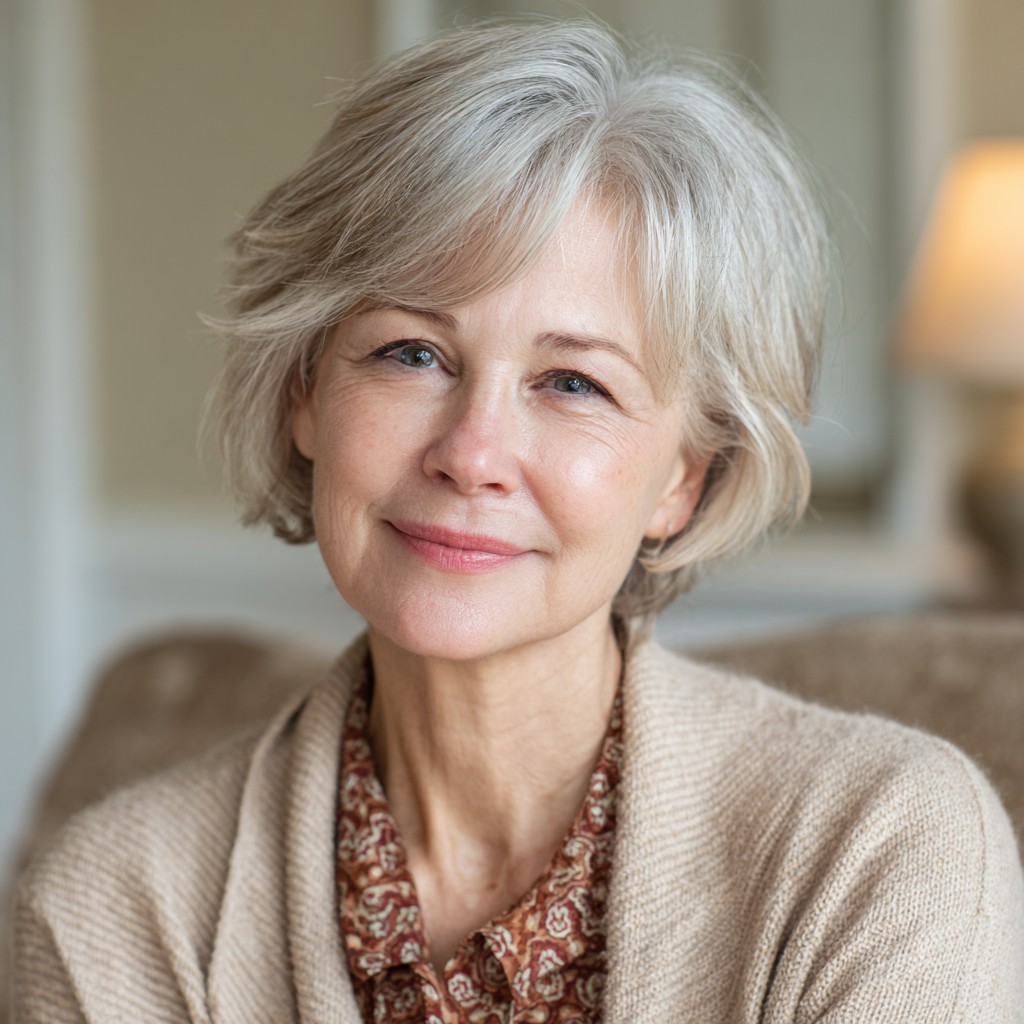 Softly Tousled Ash Blonde Bob with Subtle Layers