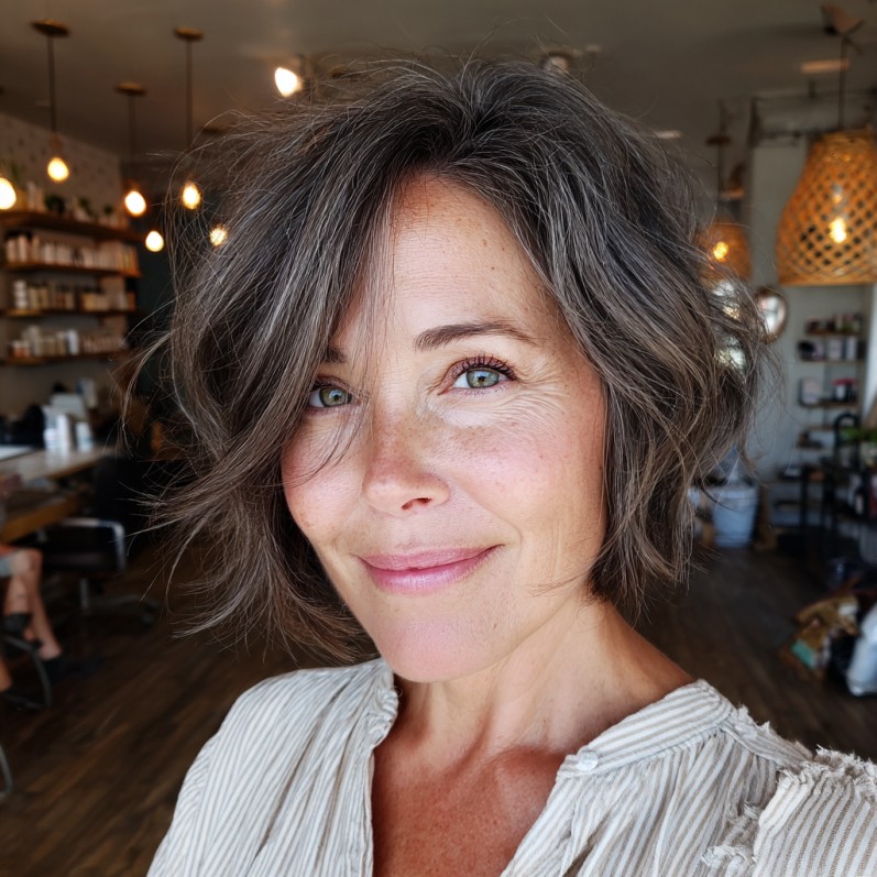 Stylish Choppy Bob with Subtle Highlights
