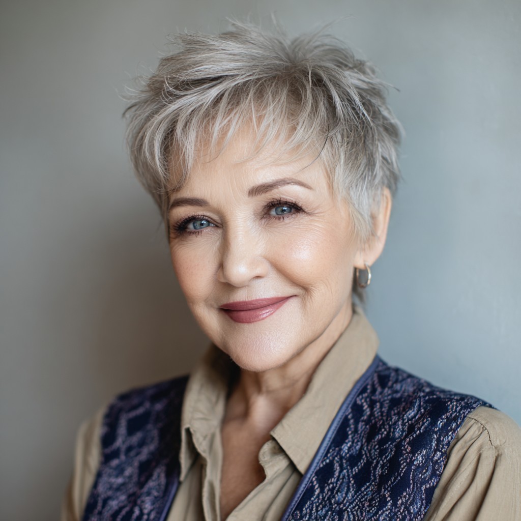 Stylish Short Feathered Cut with Textured Layers