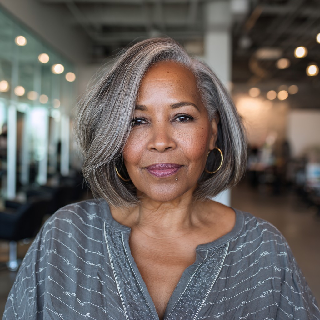 Stylish Textured Lob with Subtle Highlights