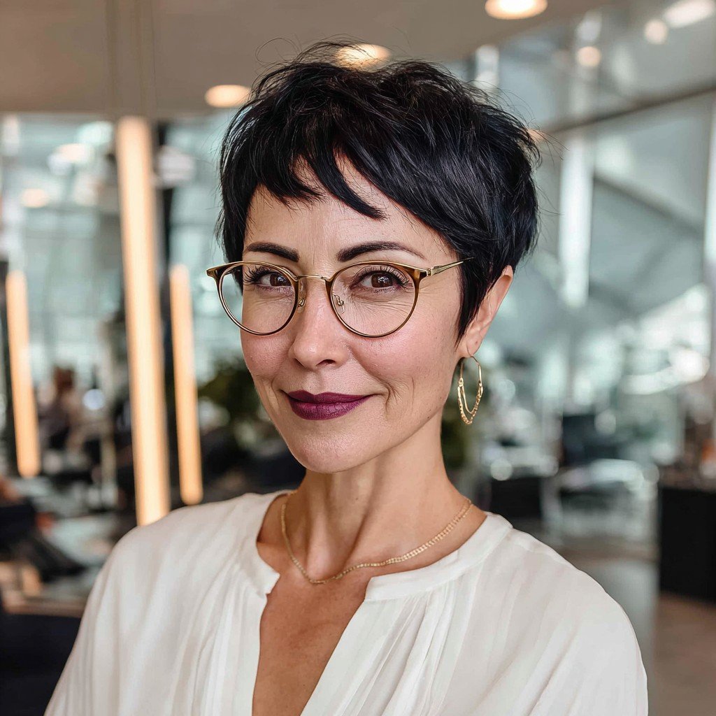 Stylish Textured Pixie Cut with Wispy Fringe