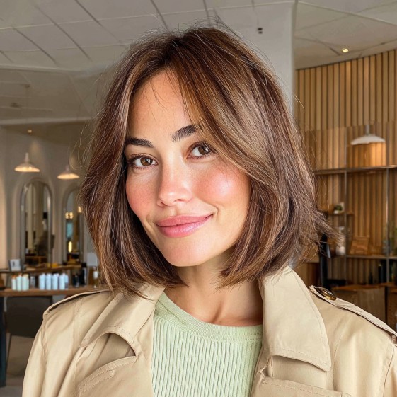 Textured Mid-Length Bob with Face-Framing Layers