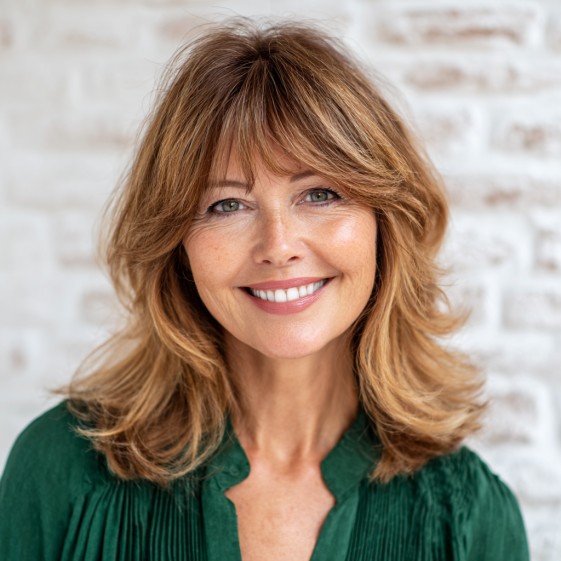 Textured Mid-Length Flipped Cut with Soft Bangs