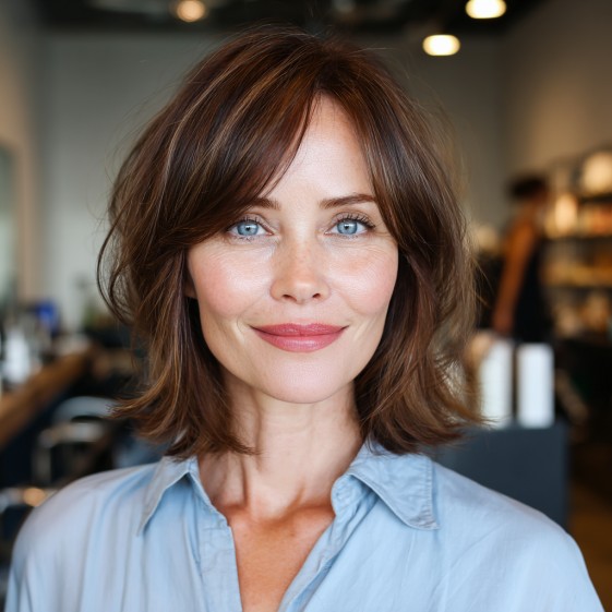 Textured Mid-Length Flipped Cut with Subtle Layers