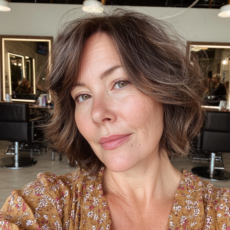 Textured Shattered Bob with Gentle Movement