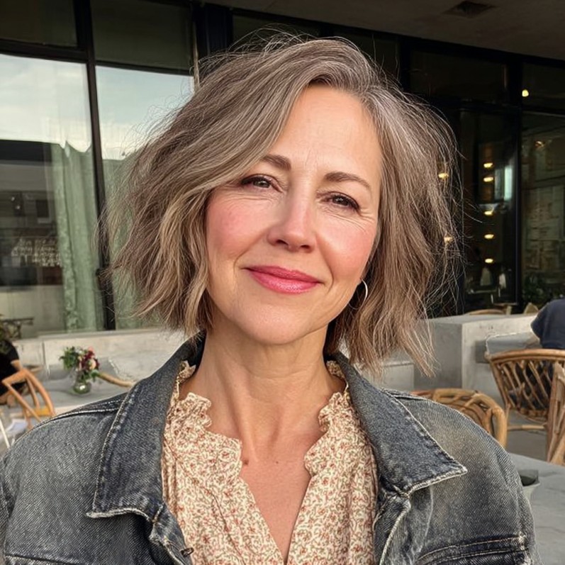 Textured Shattered Bob with Natural Movement