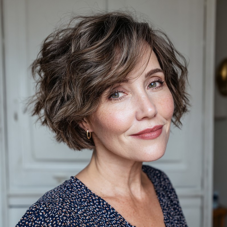 Textured Shattered Bob with Soft Waves