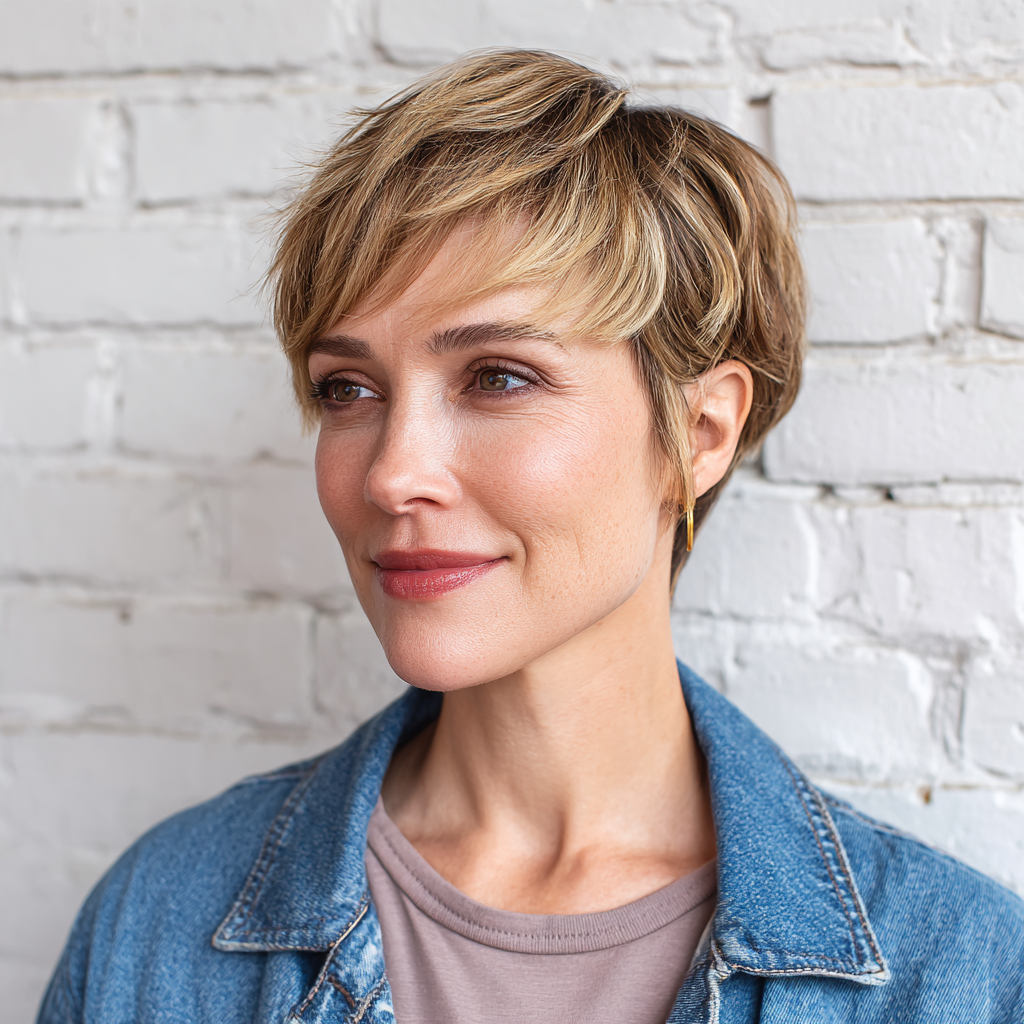 Textured Short Crop with Subtle Highlights