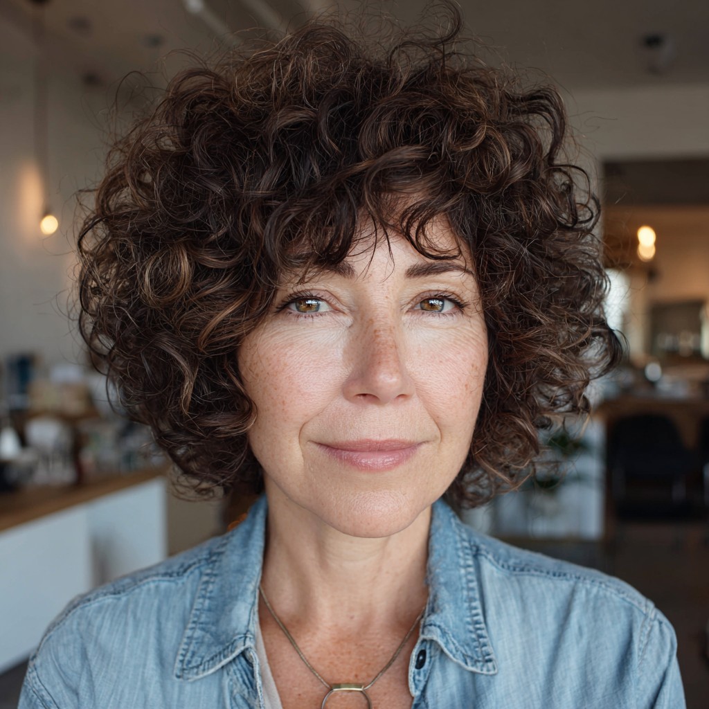 Charming Curly Bob with Soft Layers