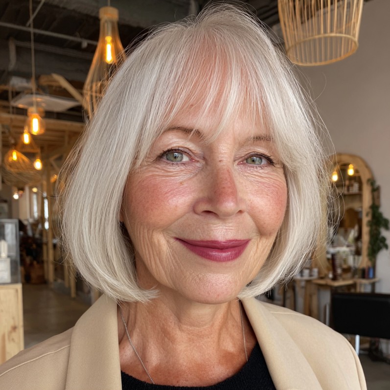 Charming Draped Bob with Subtle Face-Framing Layers