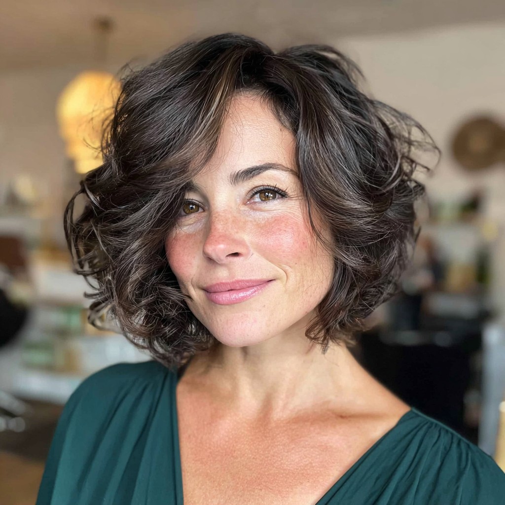 Charming Textured Bob with Defined Curls