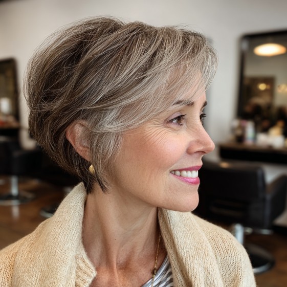 Chic Feathered Bob with Subtle Volume