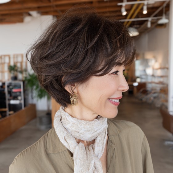 Chic Feathered Bob with Textured Layers