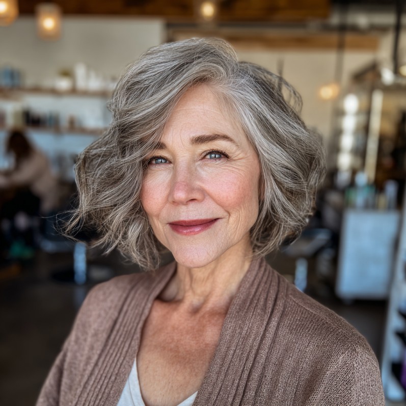 Chic Soft Draped Bob with Playful Volume