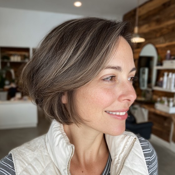 Chic Softly Layered A-Line Bob with Subtle Highlights
