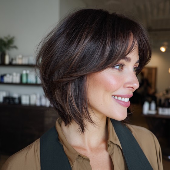 Chic Textured A-Line Bob with Face-Framing Layers