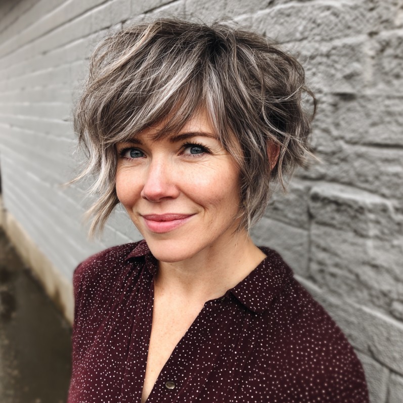 Chic Textured Ash Blonde Bob with Subtle Highlights
