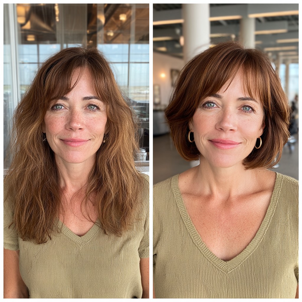 Chic Textured Bob with Soft Bangs