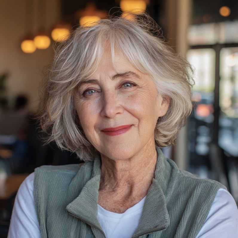 Chic Textured Draped Bob with Natural Volume