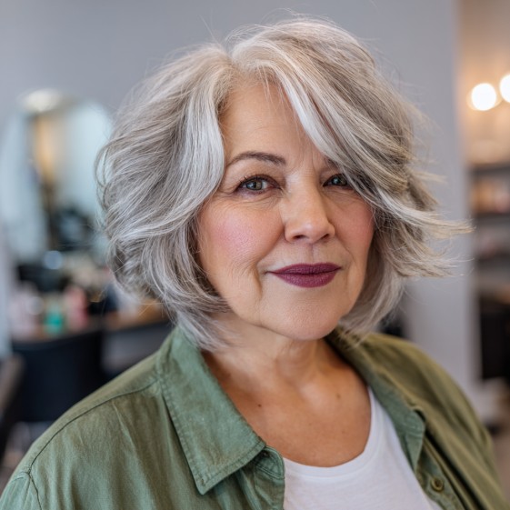 Elegant Feathered Bob with Soft Movement