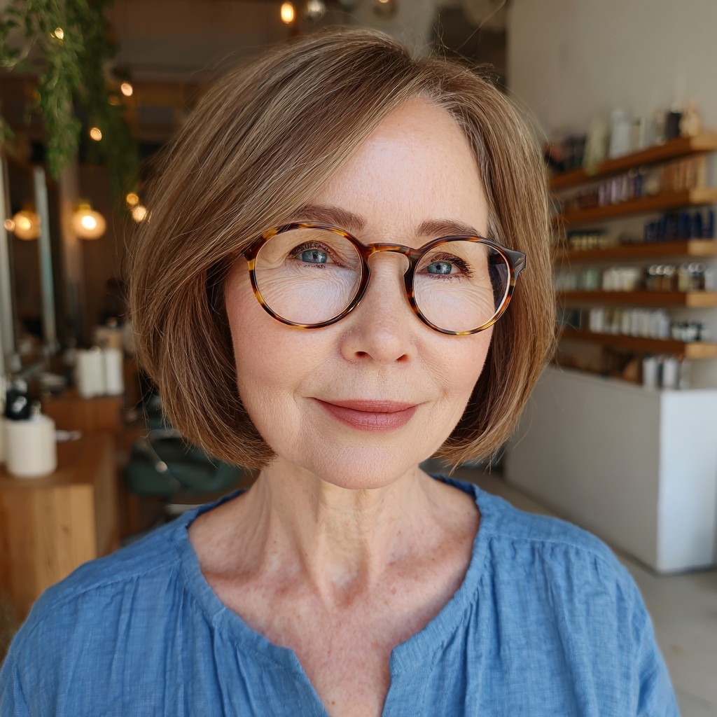 Elegant Textured Chin-Length Bob with Soft Layers