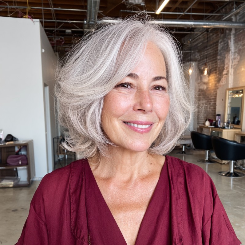 Modern Draped Bob with Elegant Volume