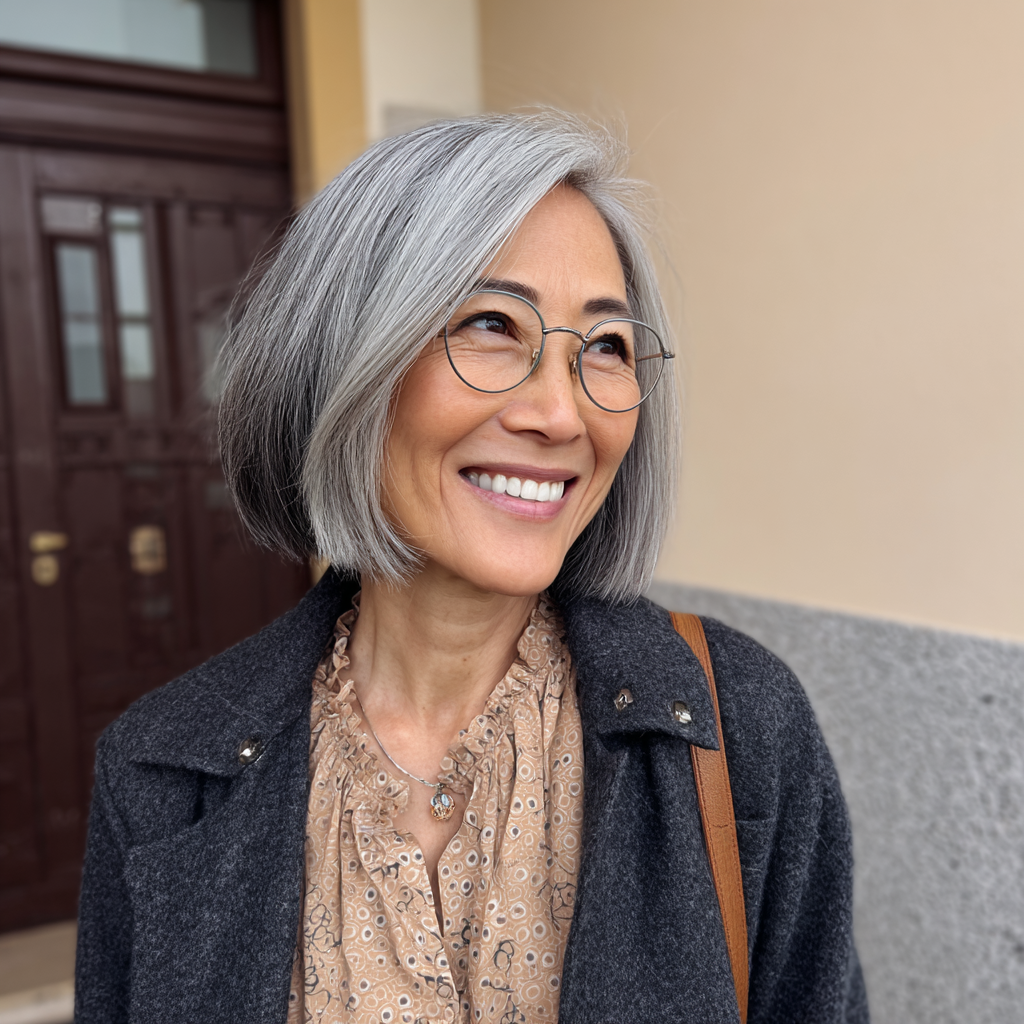 Modern Silver Bob with Soft Textured Layers
