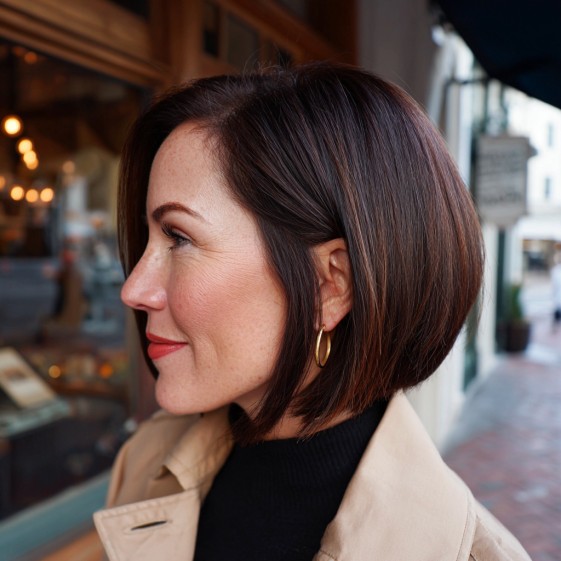 Modern Sleek A-Line Bob with Subtle Dimension